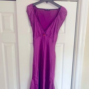 Betsy Johnson purple silk gown 10